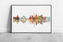 Load image into Gallery viewer, Print on Paper Colourful Landmarks DUBLIN skyline framed Wall Art Print Framed Picture print
