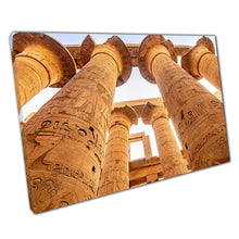 Laad de afbeelding in galerijviewer, Hieroglyphic Columns Karnak Temple Egypt Egyptian Landmark Wall Art Print On Canvas Picture For Home Office Decor
