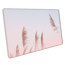 Load image into Gallery viewer, Tall Reeds Of Fluffy Grass On An Early Misty Morning Minimal Zen Photography Nature Wall Art Print On Canvas Picture For Home Office Decor
