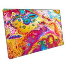 Chargez l&#39;image dans la visionneuse de la galerie, Vibrant Colourful Fluid Ink Paint Mixing Art Modern Marble Texture Pattern Wall Art Print On Canvas Picture For Home Office Decor
