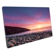 Chargez l&#39;image dans la visionneuse de la galerie, Cullernose Point at Dawn Northumberland shoreline North East Coast Canvas Wall Art Print Picture For Home Office Decor
