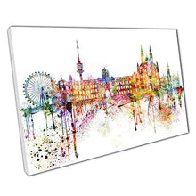 Laden Sie das Bild in Galerie -Viewer, Print on Canvas Colourful Skyline landmarks Vienna Austria Wall Art Print Picture For Home Office Decor
