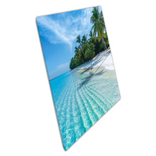 Load image into Gallery viewer, Tranquil White Sandy Beach Meeting Clear Blue Sea Water Under A Beautiful Blue Sky Wall Art Print On Canvas Picture For Home Office Decor
