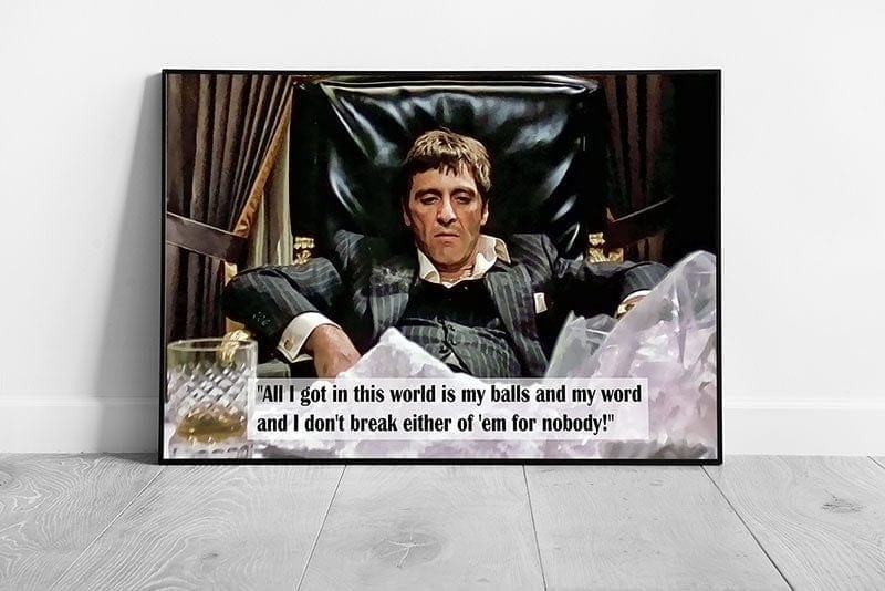 Quote American gangster Tony Montana Scarface Ready to Hang Wall Art Print Framed Picture print