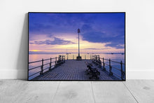 Load image into Gallery viewer, Sunrise at the Banjo Pier at Swanage Looe Cornwall England Ready to Hang Wall Art Print Framed Picture print
