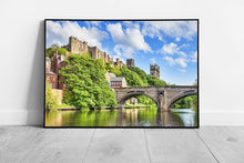 Chargez l&#39;image dans la visionneuse de la galerie, Durham Castle And Cathedral Framwellgate Bridge Over The River Wear England Wall Art Print on Paper Framed Picture print
