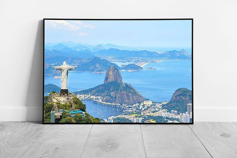Rio De Janeiro Christ The Redeemer Corcovado Mountain Brazil Latin America Wall Art Print on Paper Framed Picture print