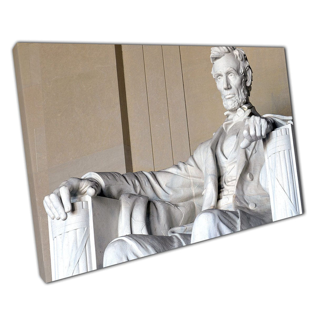Abraham Lincoln Statue im Lincoln Memorial Washington DC USA berühmte Wahrzeichen Wandkunstdruck auf Leinwand montiertes Leinwanddruck