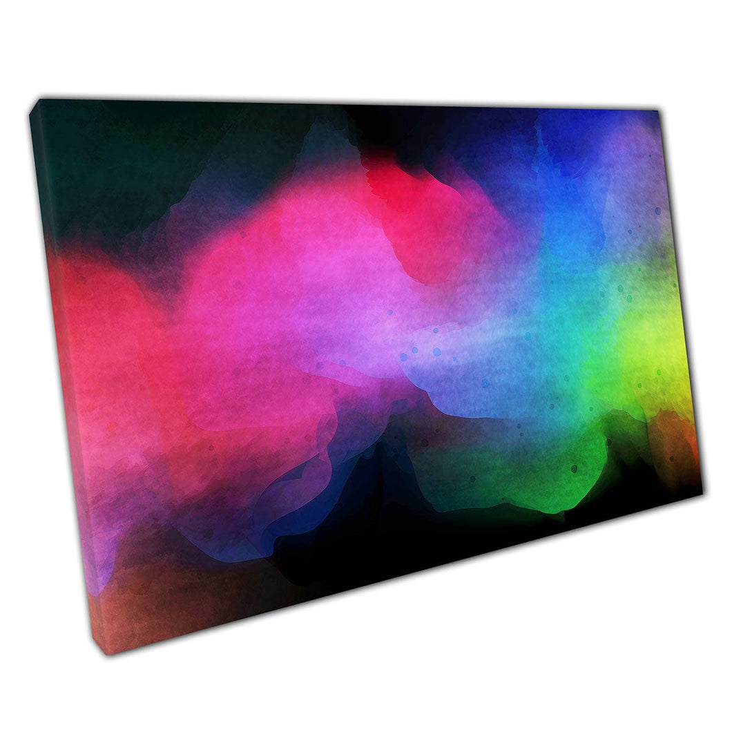 Vivid Bright Abstract Soft Watercolour Texture Style Contemporary Rainbow Artwork Wall Art Print On Canvas Mounted Canvas print