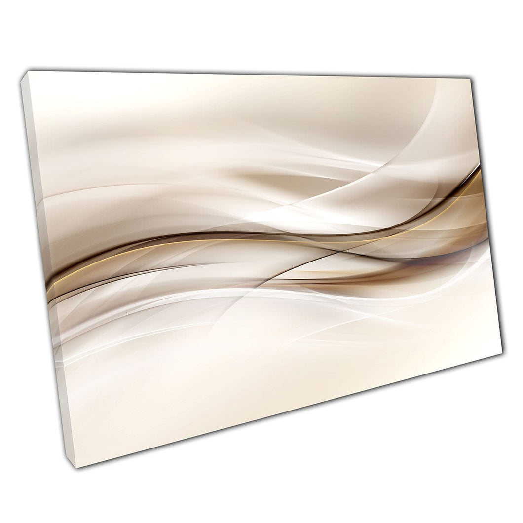 Abstract Smooth Brown Beige Soft Curves Waves Neutral Tones Minimalist Simplistic Wall Art Print On Canvas Mounted Canvas print