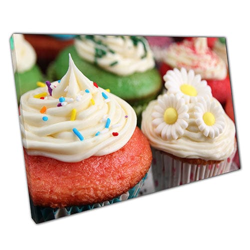 Print on Canvas CUP CAKES Food Art Ready to Hang Canvas Wall Art Print Mounted Canvas print