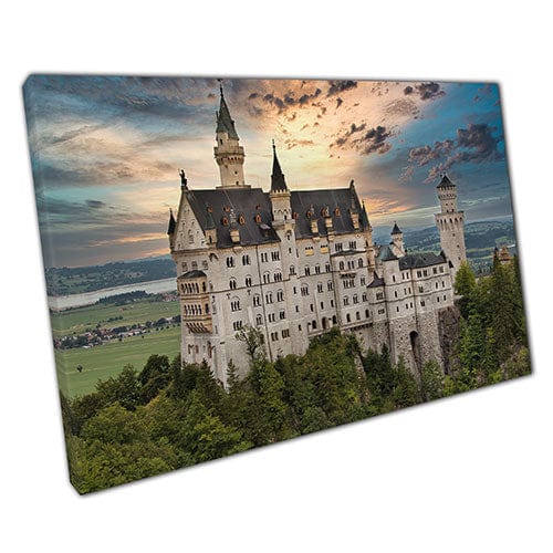 Print on Canvas Castle With Dramatic Sky Ready to Hang Wall Art Print Mounted Canvas print