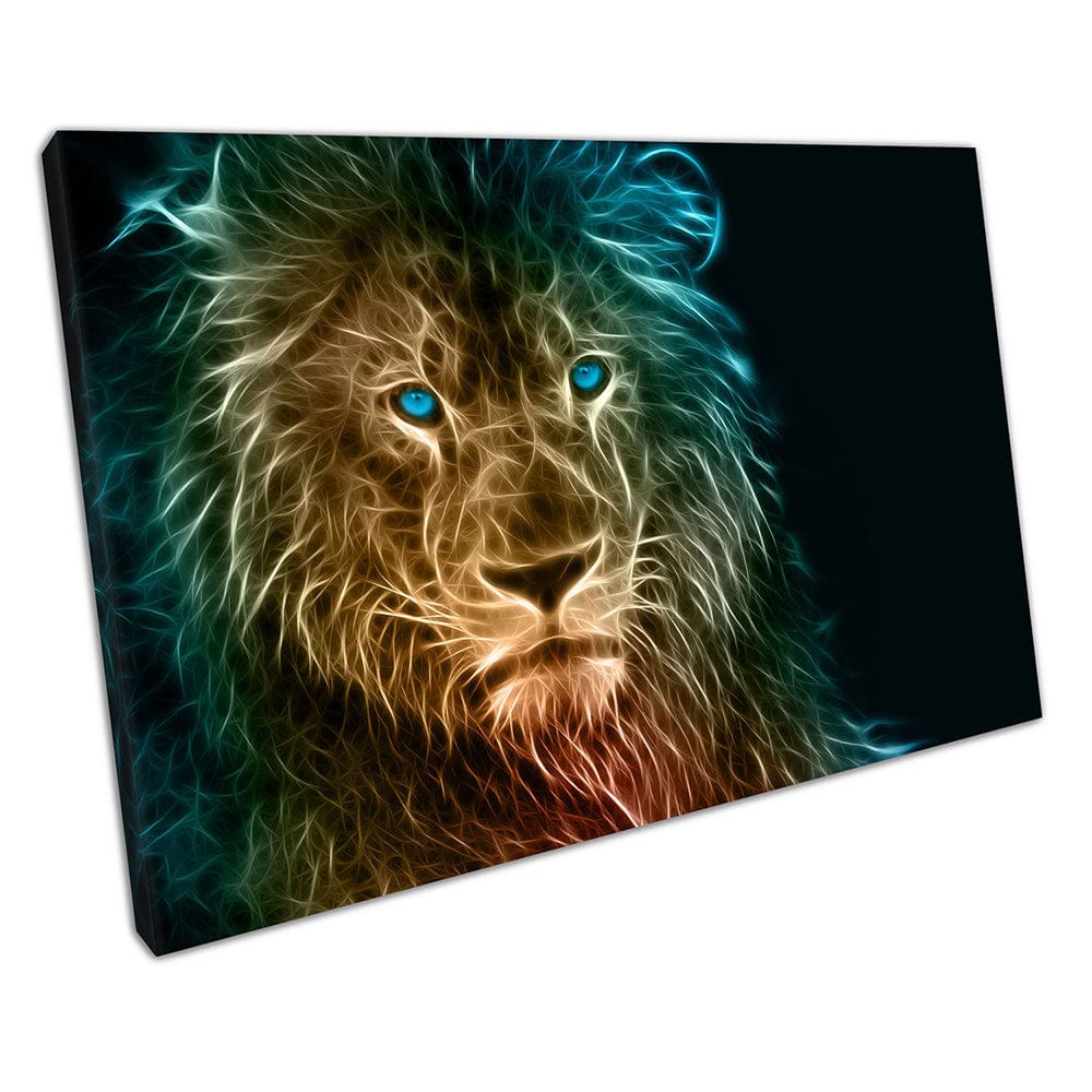Fantasy Lion Wild animal Art light streams Ready to Hang Canvas Wall Art Print Mounted Canvas print