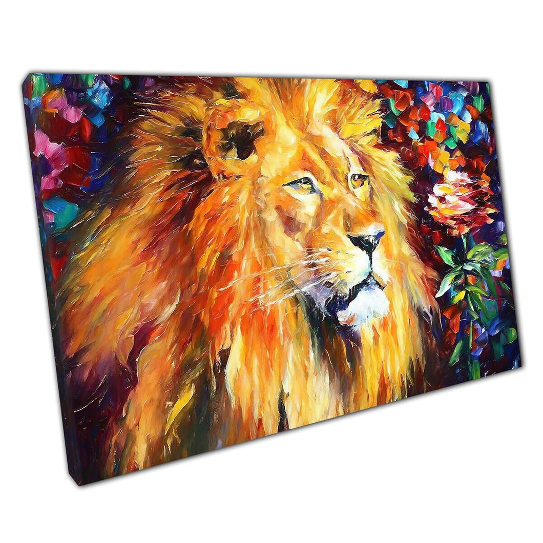 Colourful Lion by Leonid Afremov Canvas Wall Art print on canvas Picture for Home Office Decor