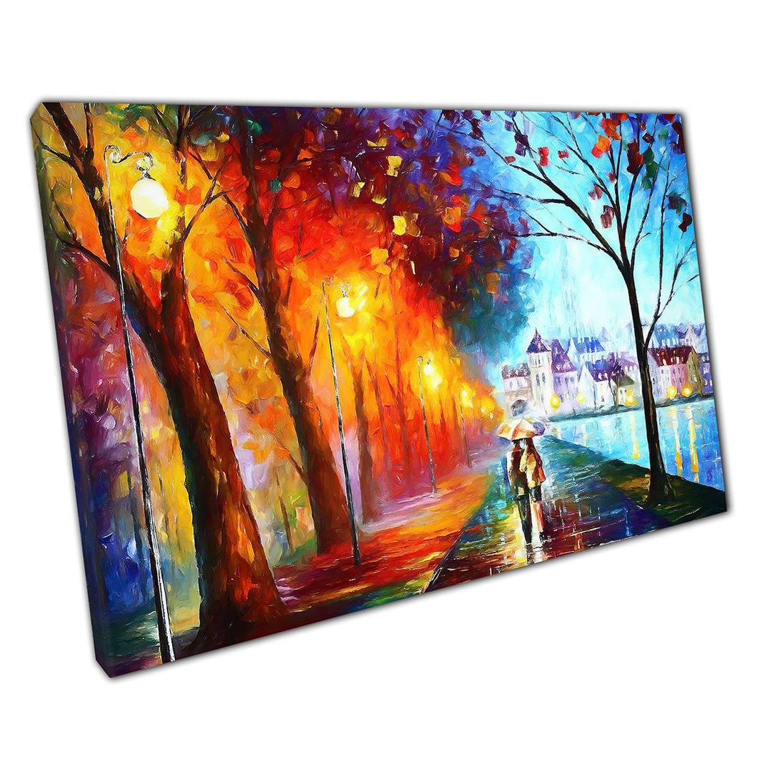 City by The Lake by Leonid Afremov Canvas Wall Art print on canvas Picture for Home Office Decor