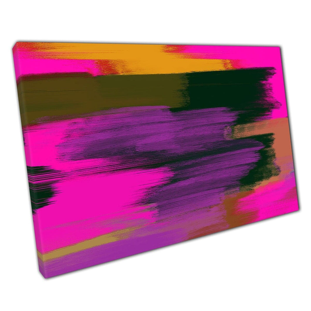 Abstract Textured Painted Brush Stroke Style Vibrant Pink Contemporary Modern Artwork Wall Art Print On Canvas Mounted Canvas print