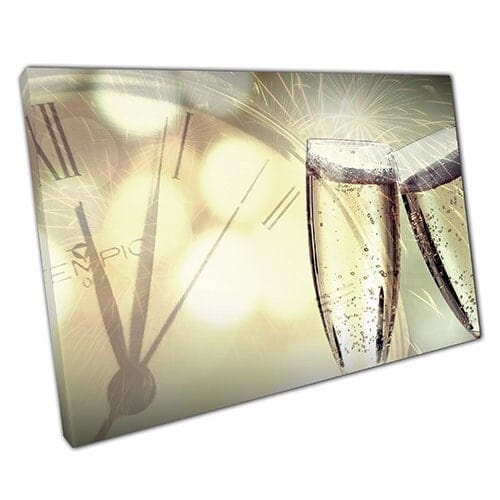 Print on Canvas Champagne Fireworks Celebration Ready to Hang Wall Art Print Mounted Canvas print