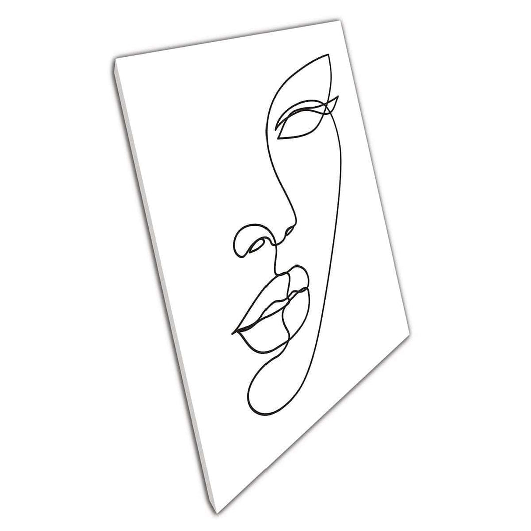 Woman Face Continuous Line Drawing Minimal Art Canvas Wall Art Print On Canvas Mounted Canvas print