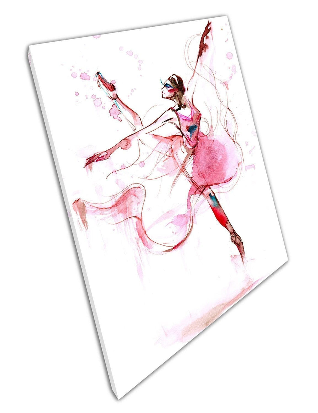 Ballet Dancer with pink dress Ballerina Ready to Hang Wall Art Print Mounted Canvas print