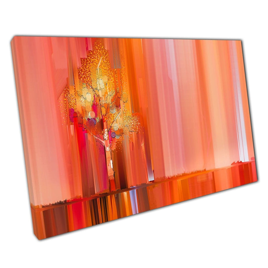 Abstract Orange Toned Contemporary Tree Oil Painting Style Artwork Wall Art Print On Canvas Mounted Canvas print