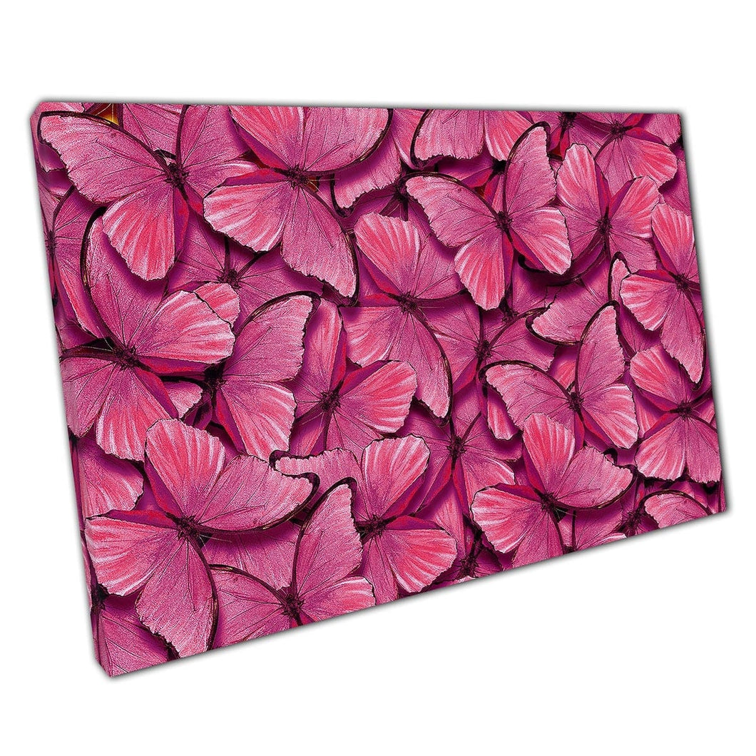Sfumature di farfalle rosa Abstract farfalla a strati collage naturale naturale wall art stampare su tela tela stampata stampa
