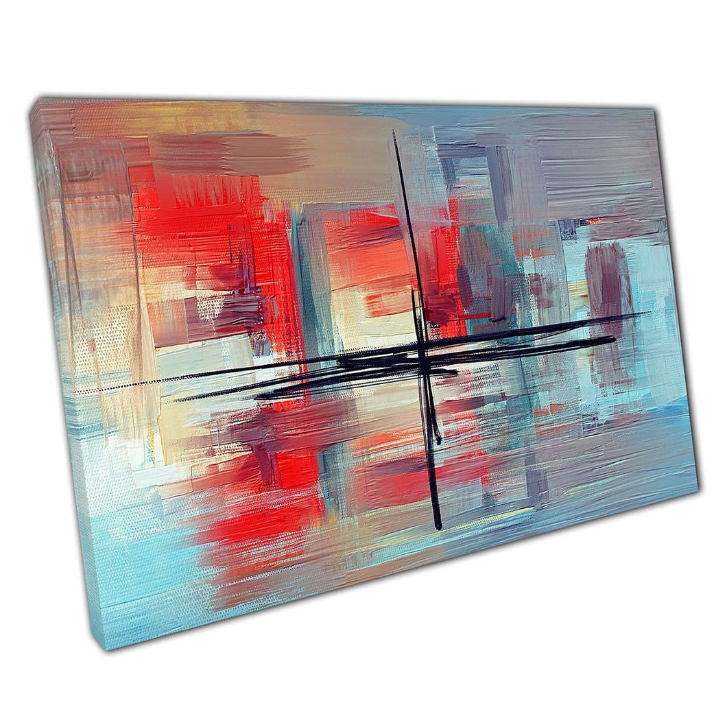 Abstract Surreal Contemporary Colourful Contrasting Textured Painting Style Wall Art Print On Canvas Mounted Canvas print