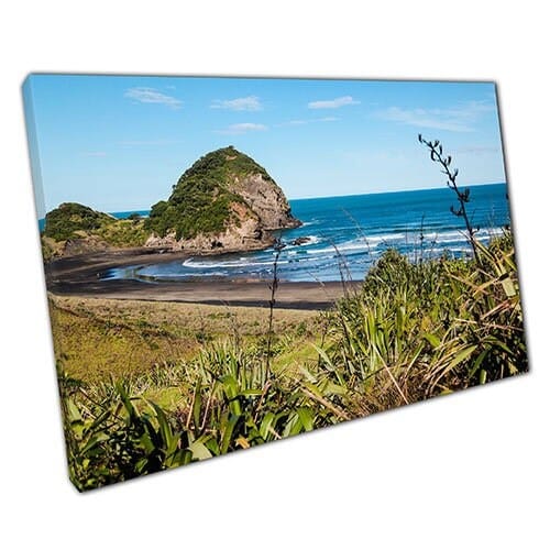 Print on Canvas New Zealand Beach and Foliage Ready to Hang Wall Art Print Mounted Canvas print