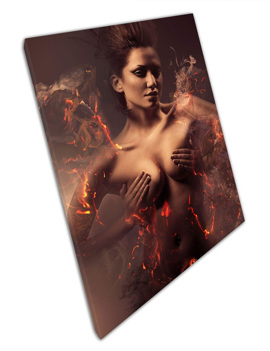 Red Burning Erotic Sexy belle femme femme art prêt à suspendre la toil –  CLK Print