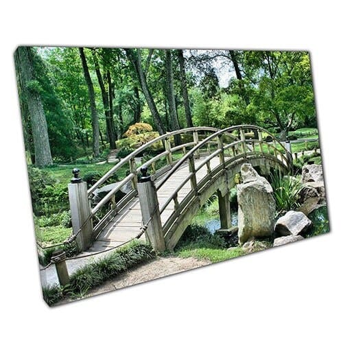 Print on Canvas Bridge Over Small River Ready to Hang Wall Art Print Mounted Canvas print