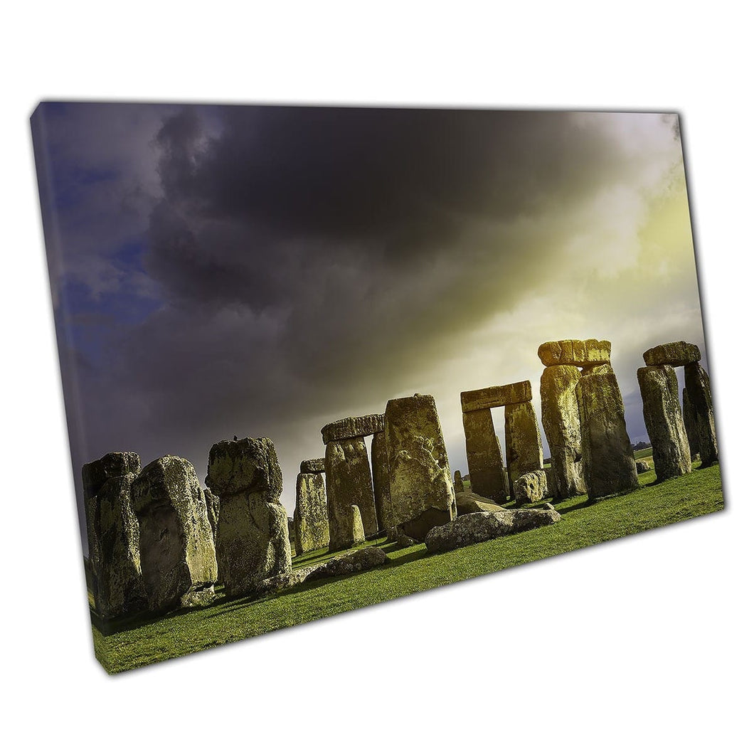 Stonehenge Prehistoric Monument Amesbury Wiltshire UK Landmark Wall Art Print On Canvas Mounted Canvas print