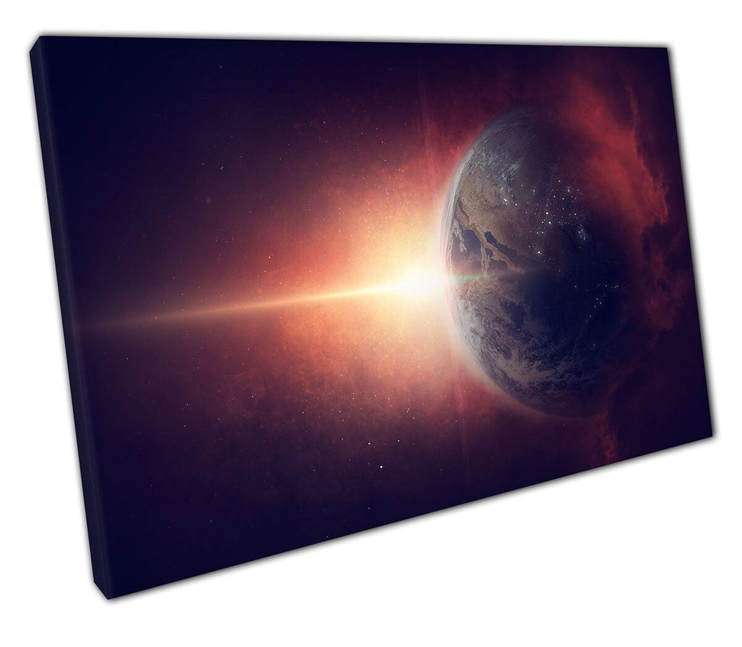 Print on Canvas Sun STAR Planet Earth wall art Ready to Hang Print Mounted Canvas print