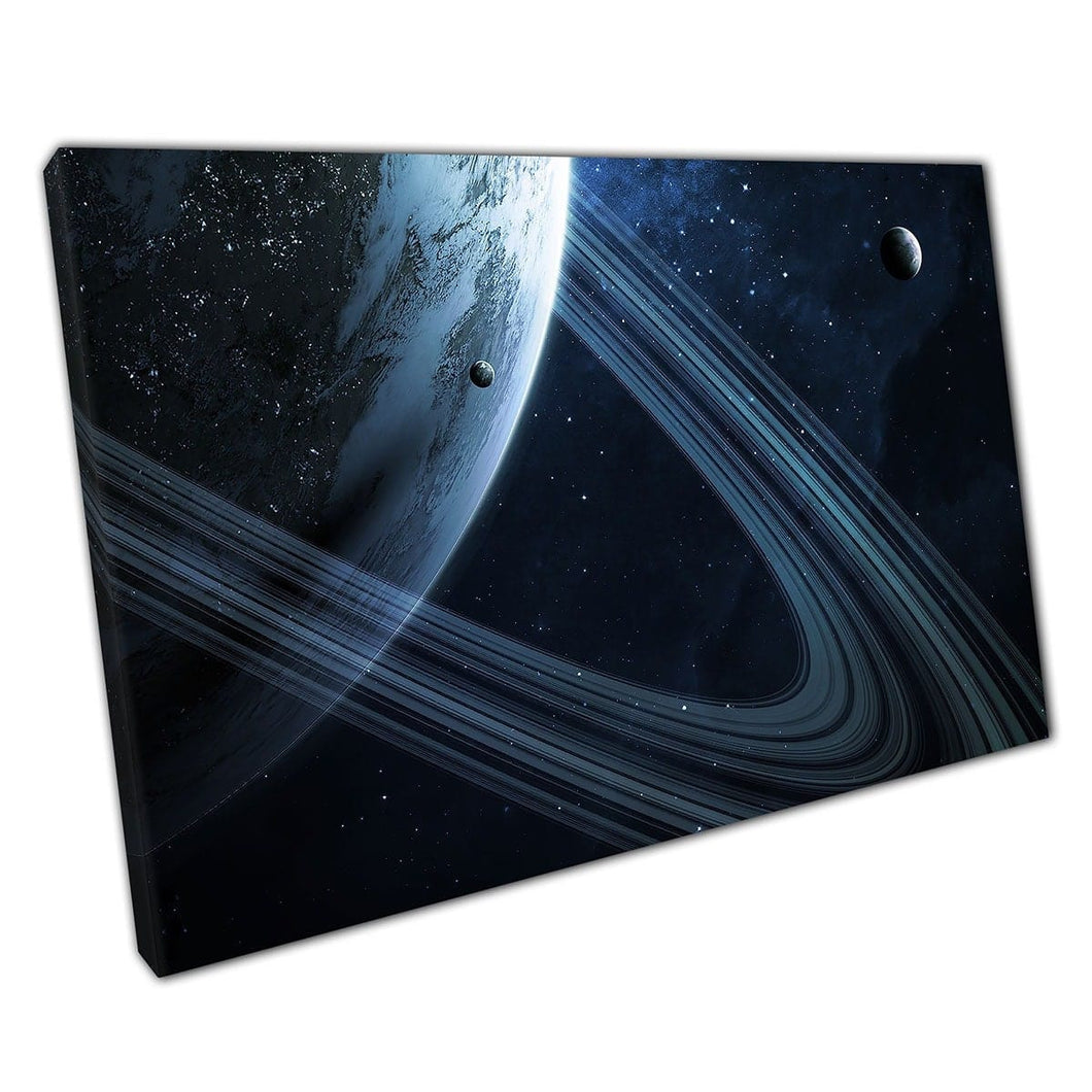 Planets Stars And Galaxies Outer Space Scene Canvas Wall Art Print On Canvas Mounted Canvas print