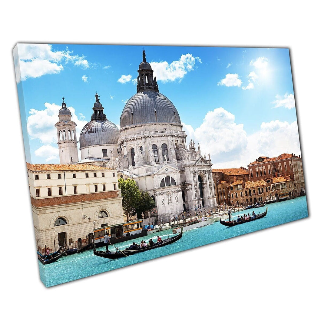 Grand Canal And Basilica Santa Maria Della Salute Venice Italy Wall Art Print On Canvas Mounted Canvas print