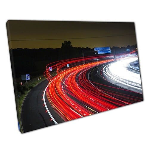 Print on Canvas Motorway Lights Ready to Hang canvas Wall Art Print Mounted Canvas print