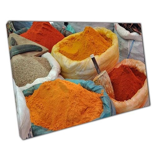 Print on Canvas Warm Natural Cooking Spices Ready to Hang Wall Art Print Mounted Canvas print