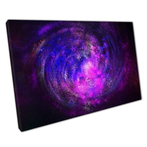 Print on Canvas Swirling Vibrant Purple Galaxy Ready to Hang Wall Art Print Mounted Canvas print
