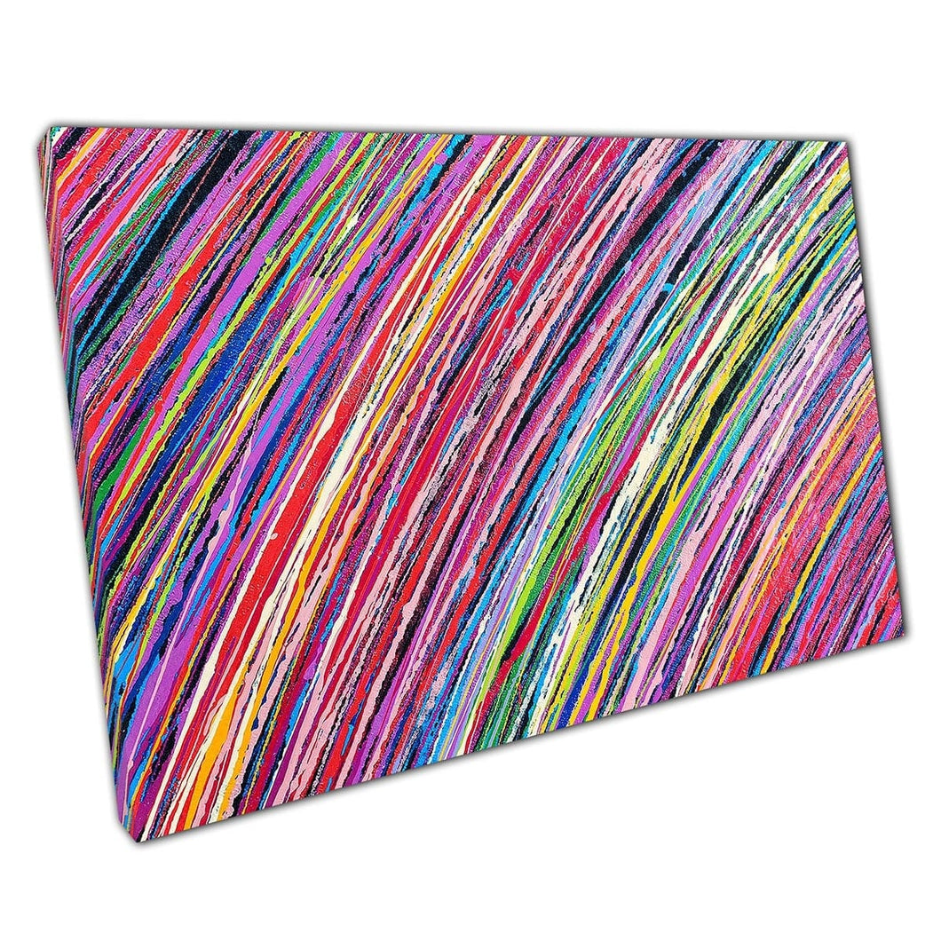 Abstract Curved Rainbow Stripe Patten Wall Art Print On Canvas Mounted Canvas print