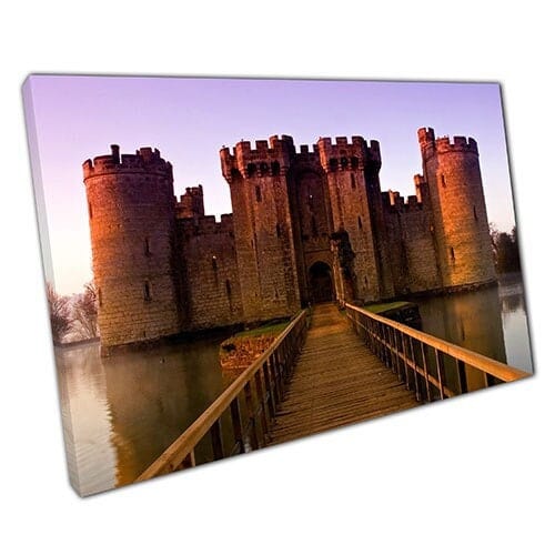 Print on Canvas Bodiam Castle at sunrise Ready to Hang Wall Art Print Mounted Canvas print