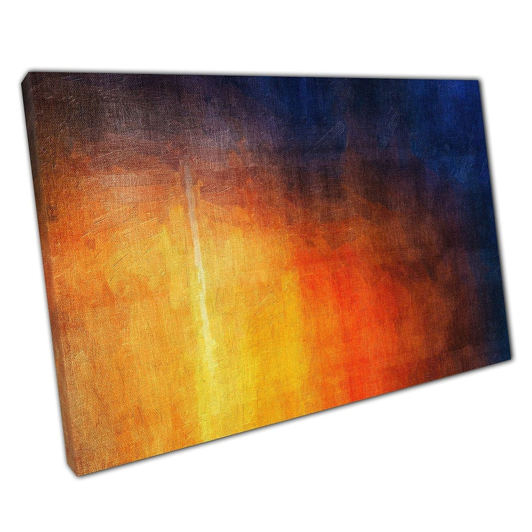Stunning Colour Composition Of Warm To Cold Tones Abstract Painting Style Artwork Wall Art Print On Canvas Mounted Canvas print