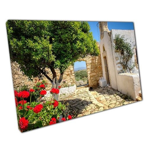 Print on Canvas Crete Stone Garden Walkway Ready to Hang Wall Art Print Mounted Canvas print