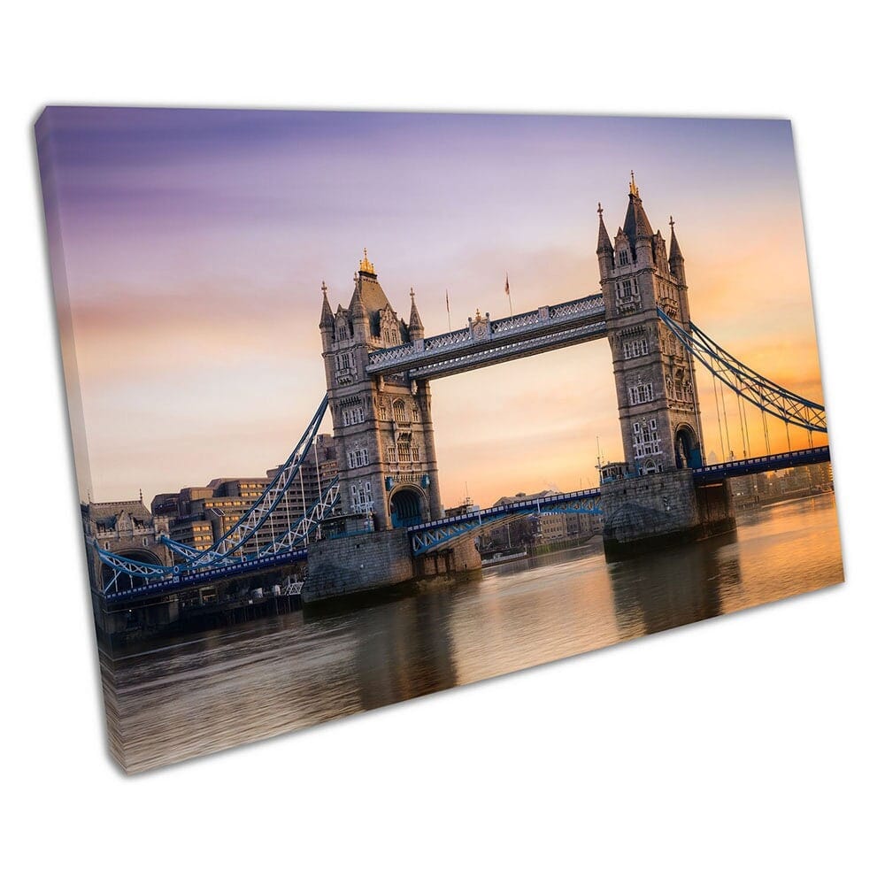 City of London world famous Tower Bridge on the River Ready to Hang Wall Art Print Mounted Canvas print