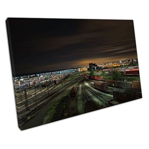 Print on Canvas Railway Station Canvas Wall Art Ready To Hang Print Mounted Canvas print