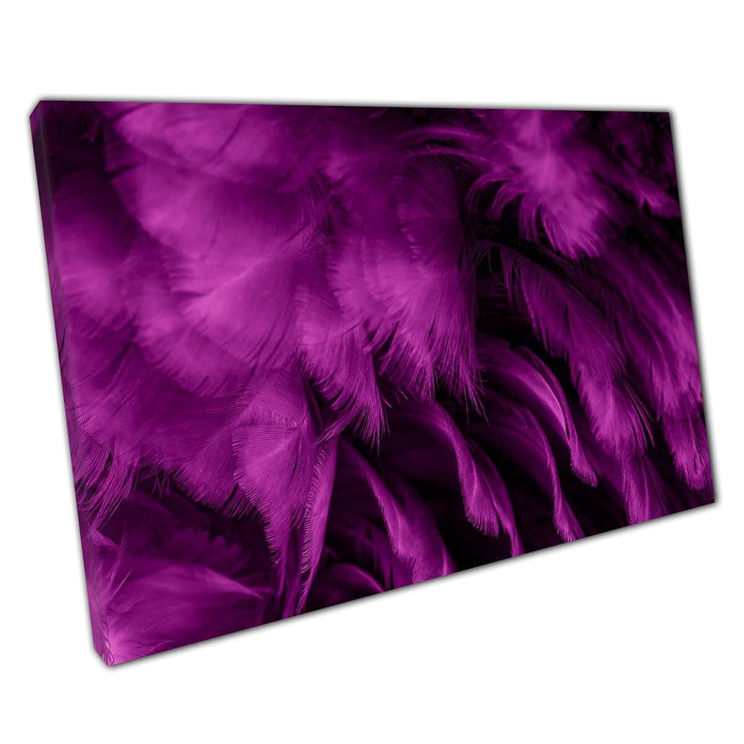 Bright Glamorous Plush Purple Violet Hen Feathers Luxury Macro Texture Photography Wall Art Print On Canvas Mounted Canvas print