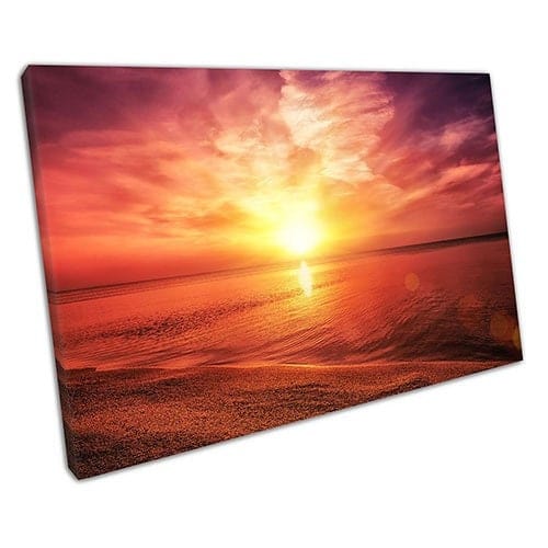 Print on Canvas Beach Sunset Canvas Wall Art Ready To Hang Print Mounted Canvas print