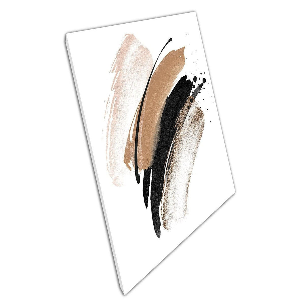 Abstract Black Terracotta Watercolour Brushstrokes Minimal Modern Contemporary Wall Art Print On Canvas Mounted Canvas print