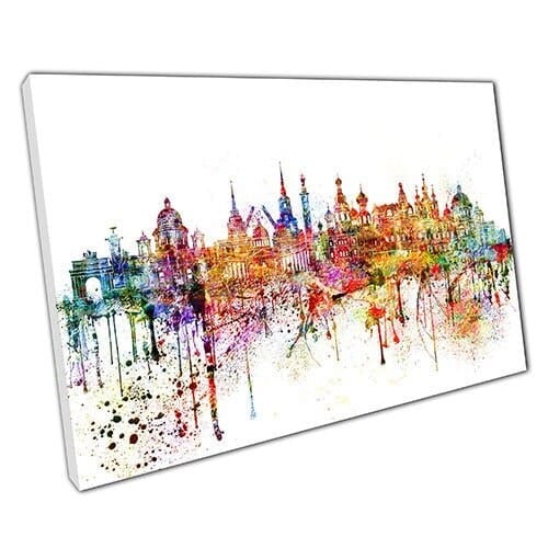 Druck auf Leinwand farbenfrohe Skyline Wahrzeichen Saint Petersburg Russland Wandkunst Print montiertes Leinwand Druck