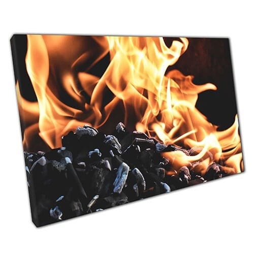 Print on Canvas Coal on Fire Ready to Hang Wall Art Print Mounted Canvas print