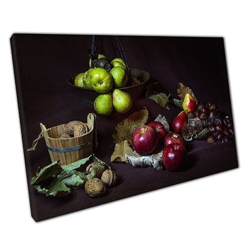 Print on Canvas History Inspired Fruit Display Ready to Hang Wall Art Print Mounted Canvas print