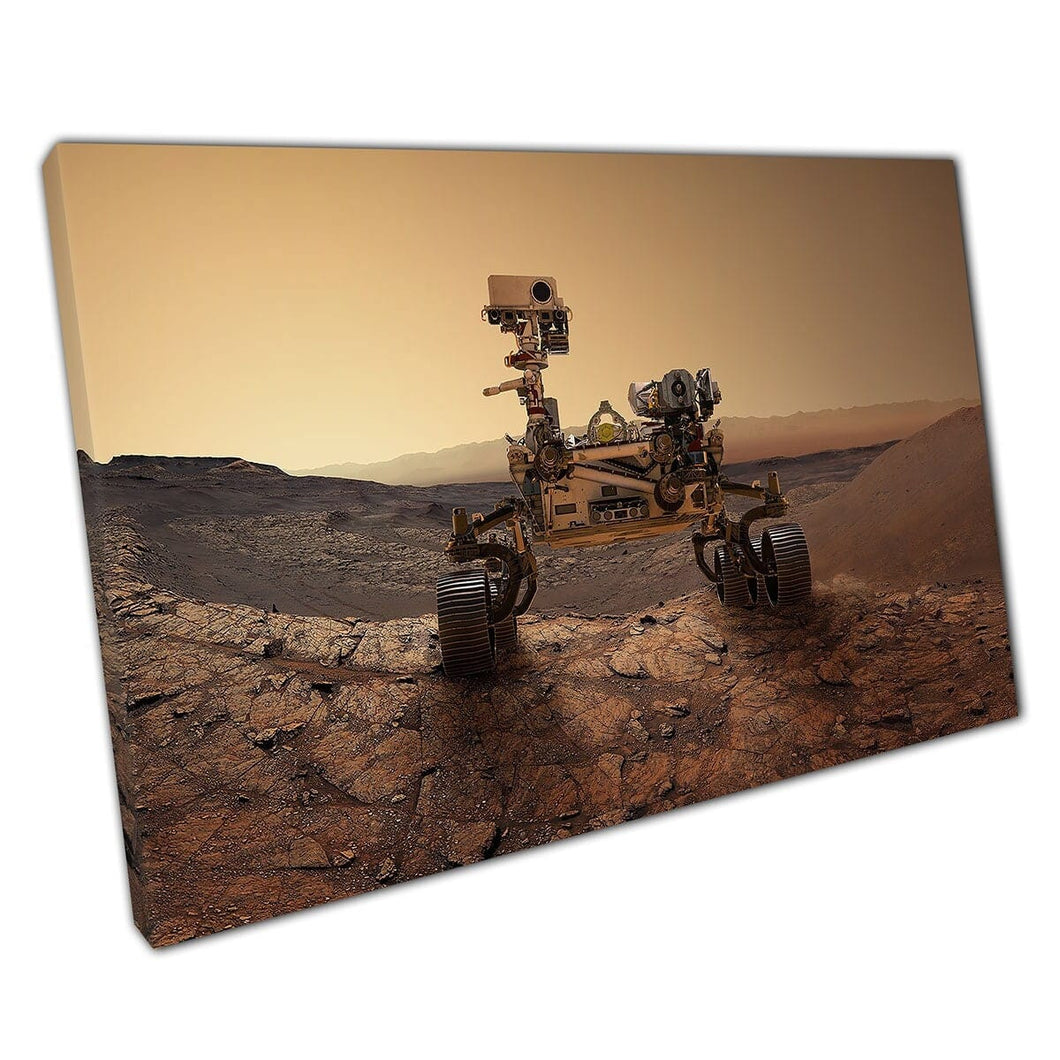 Mars 2020 Perseverance Rover Exploring The Surface Of Mars Exploring Science Concept Wall Art Print On Canvas Mounted Canvas print