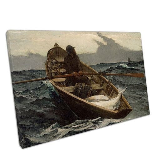 Print on Canvas Winslow Homer The Fog Warning Reproduction Wall Art Ready to Hang